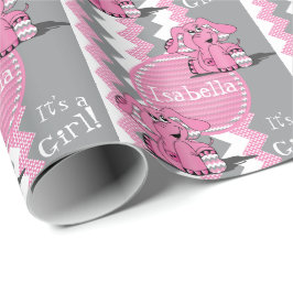 Papel De Presente Elefante Rosa Funny - Personalizar