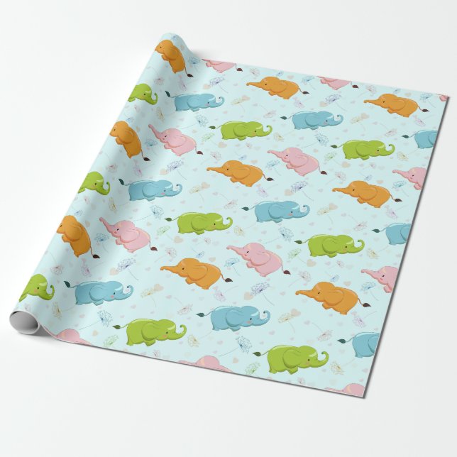 Papel De Presente Elefantes (Desenrolado)