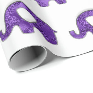 Papel De Presente Elefantes Brancos Garota Roxo VIP