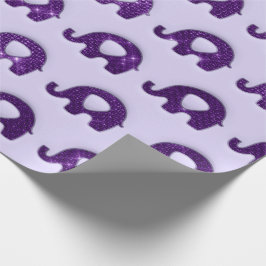 Papel De Presente Elefantes Chá de fraldas Garoto Lavanda Roxo Spark
