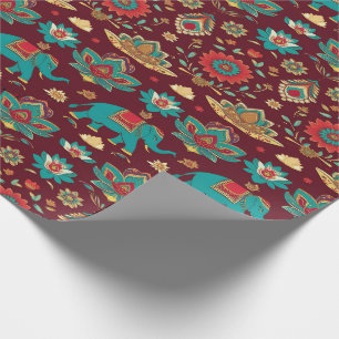 Papel De Presente Elefantes da Celebração - Diwali Reverie