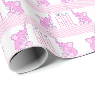Papel De Presente Elefantes é um envoltório do chá de fraldas do