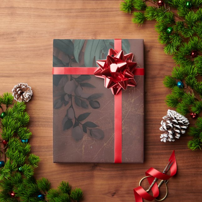 Papel De Presente Elegância Botânica Temperamental (Presente de Natal)