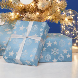 Papel De Presente Elegância Congelada Neve de Inverno
