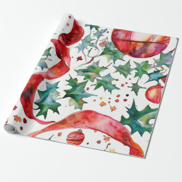 Papel De Presente Elegância da Bola de Natal do ouro