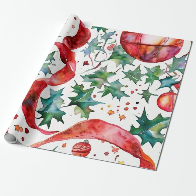 Papel De Presente Elegância da Bola de Natal do ouro (Desenrolado)