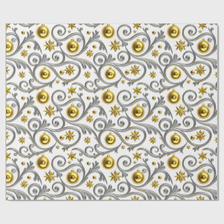 Papel De Presente Elegância de Redemoinho de Ouro e Prata