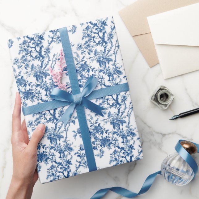 Papel De Presente Elegância de Toile Floral (Presentear)