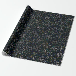 Papel De Presente Elegância do Flor da Meia-Noite