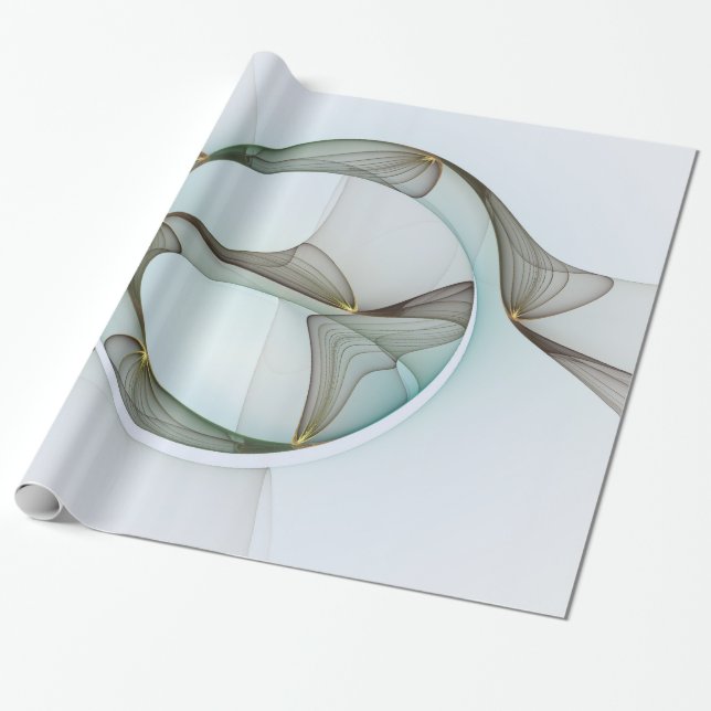 Papel De Presente Elegância Dourada abstrato Moderna Turquesa Brown (Desenrolado)