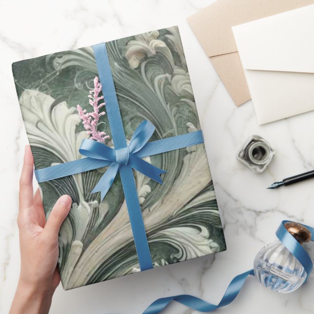 Papel De Presente Elegância Elegante Barroca Emerald (Presentear)