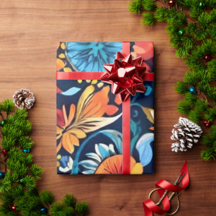 Papel De Presente Elegância Floral Boho Colorida: Mandala Vibrante
