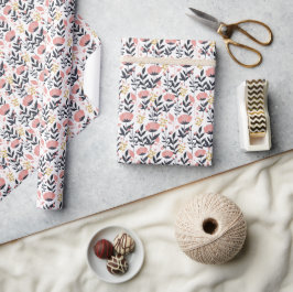 Papel De Presente Elegância Floral Moderna