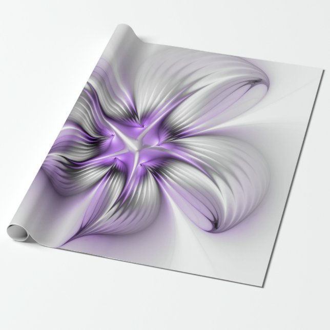 Papel De Presente Elegância Floral Moderna Abstrato Violet Art (Desenrolado)