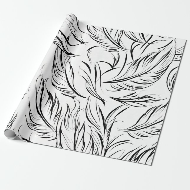 Papel De Presente Elegância monocromática (Desenrolado)