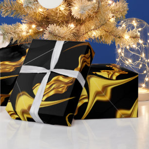 Papel De Presente Elegância Unisex: Artista Preto e Dourado de Alto