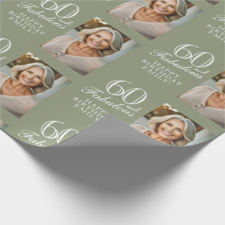 Papel De Presente Elegant 60 and Fabulous 60th Birthday Photo