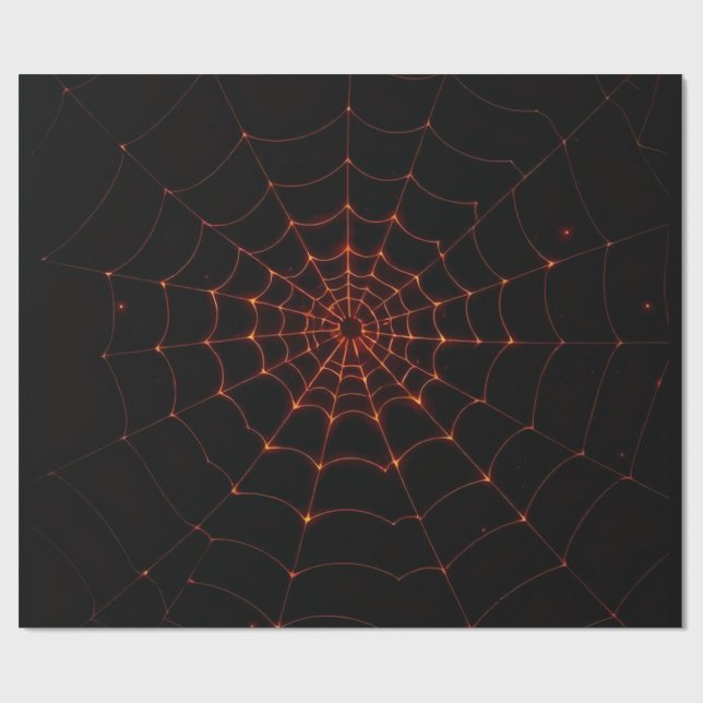 Papel De Presente Elegant Black & Orange Luxury Halloween Web Art (Aberto)