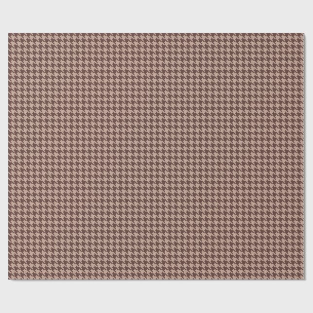Papel De Presente Elegant Brown Houndstooth Classic Preppy Pattern (Aberto)