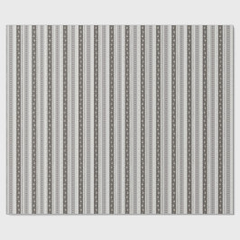 Papel De Presente Elegant Charcoal & Cream Scallop Floral Stripe