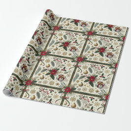 Papel De Presente Elegant Christmas Gift Wrap with Snowflakes