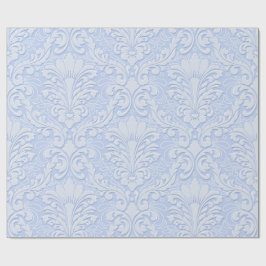 Papel De Presente Elegant Damask light blue