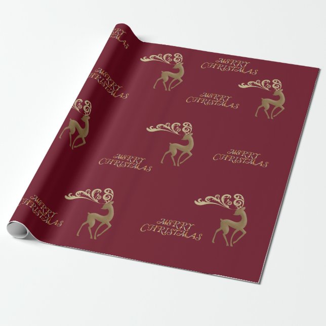 Papel De Presente Elegant Deer Wrapping Paper (Desenrolado)