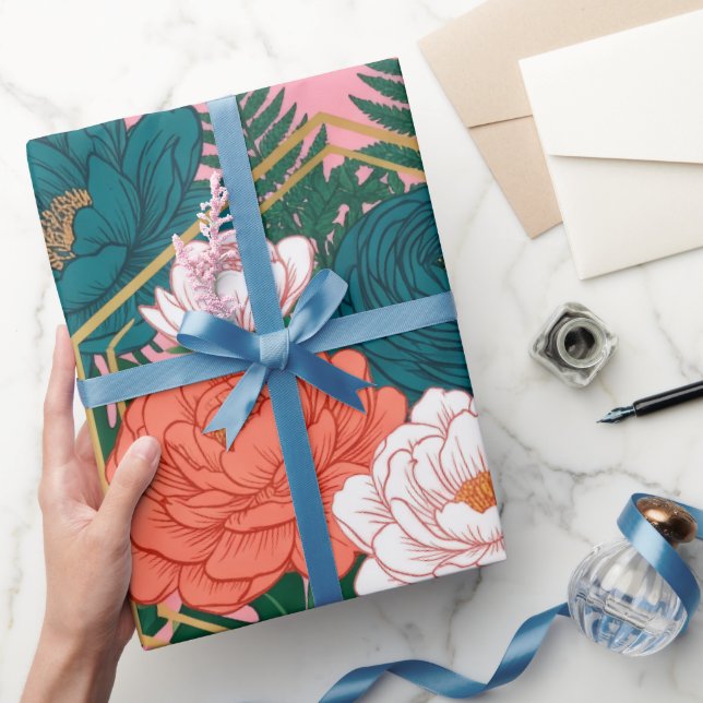 Papel De Presente Elegant Floral Seamless Pattern | Tropical Flowers (Presentear)