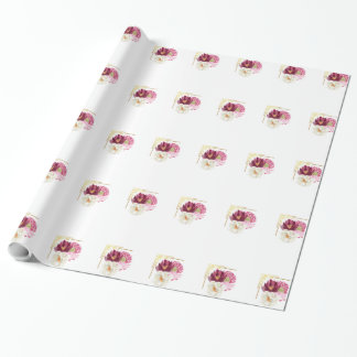 Papel De Presente Elegant Floral Watercolor Birthday Wrapping Paper