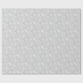 Papel De Presente Elegant flowers light grey wrapping paper roll