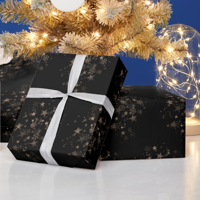 Papel De Presente Elegant Gold Star Holiday New year Gifts  (Feriados)