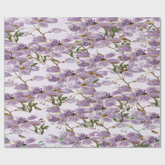 Papel De Presente Elegant Lavender Bloom Wrapping Paper Roll