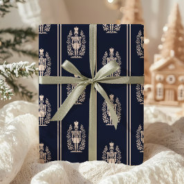 Papel De Presente Elegant Navy Blue Nutcracker 
