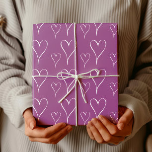 Papel De Presente Elegant Plum Chic Quadro Branco de Coração