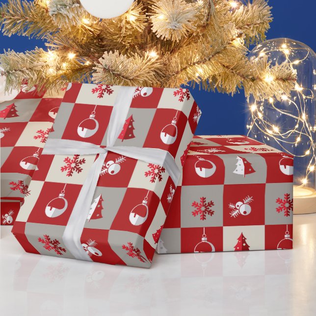 Papel De Presente Elegant red and white merry Christmas  (Feriados)