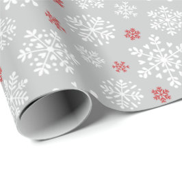 Papel De Presente Elegant snowflakes white on grey