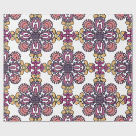 Papel De Presente Elegant Teal & Maroon Floral Pattern Wrapping