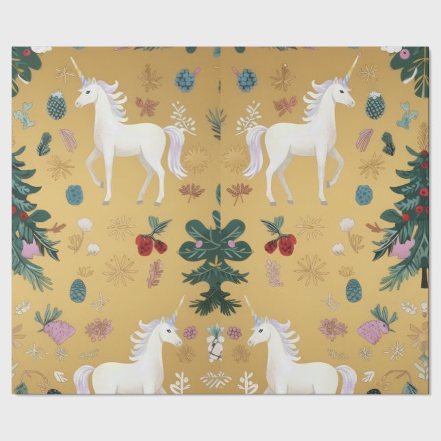 Papel De Presente Elegant Unicorn Wrapping Paper  (Barra)