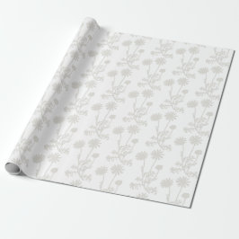 Papel De Presente Elegant White Floral Botanical Pattern