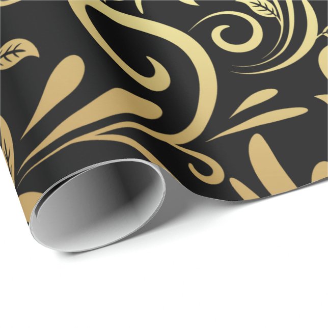 Papel De Presente Elegant wrapping paper with a black background (Criador carregado)