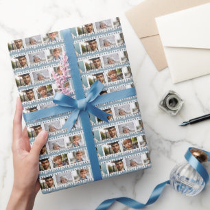 Papel De Presente Elegante All-Occasion 16-Photo Film Negativo Azul