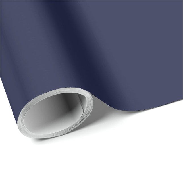 Papel De Presente Elegante Azul-Marinho Sólido Escuro (Ponta do rolo)