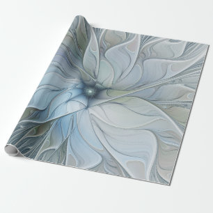 Papel De Presente Elegante Beleza Arte Fractal Abstrata Moderna Flor