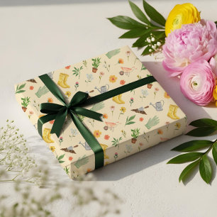 Papel De Presente Elegante Blooming Floral Jardim Botânico Girly