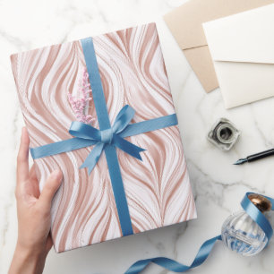 Papel De Presente Elegante Blush de Ouro Rosa Brilho Padrão Abstrato