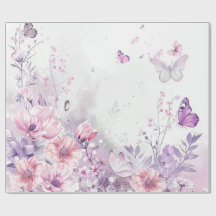 Elegante Borboleta Aquarela Lilás Rosa Caprichosa