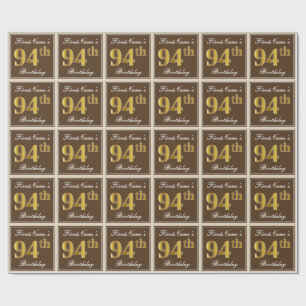 Papel De Presente Elegante, Brown, aniversário do ouro do falso 94t