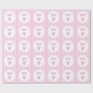 Papel De Presente Elegante Buquê Floral de Quinceañera Rosa & Bran