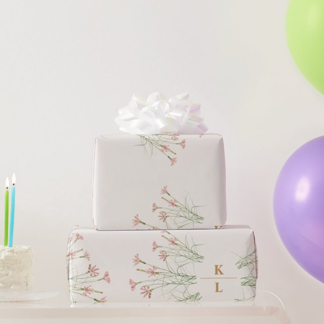 Papel De Presente Elegante Charm Wild Flower Wedding (Presentes para festas)