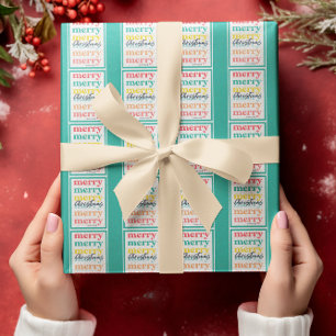 Papel De Presente Elegante Colorido Verde Estrelas Douradas Feliz Na